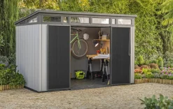 Online Artisan 11x7 Storage Shed - Grey Large Sheds