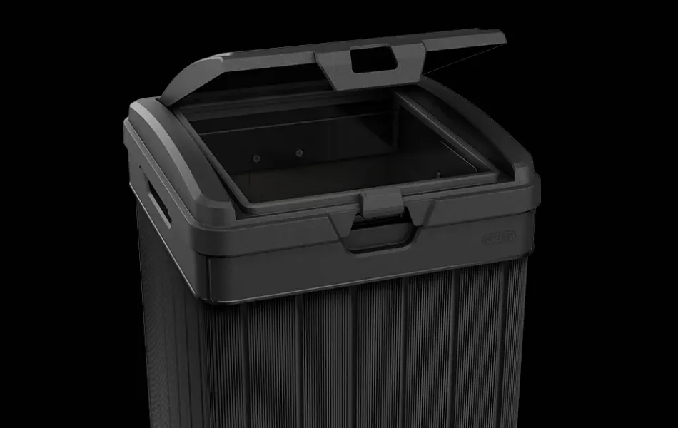 Discount Baltimore Outdoor Trash Can - Black Outdoor Trash Cans|Trash Can Storage Sheds