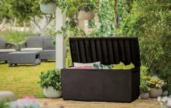 Hot Capri 80 Gallon Deck Box - Brown Small Deck Boxes