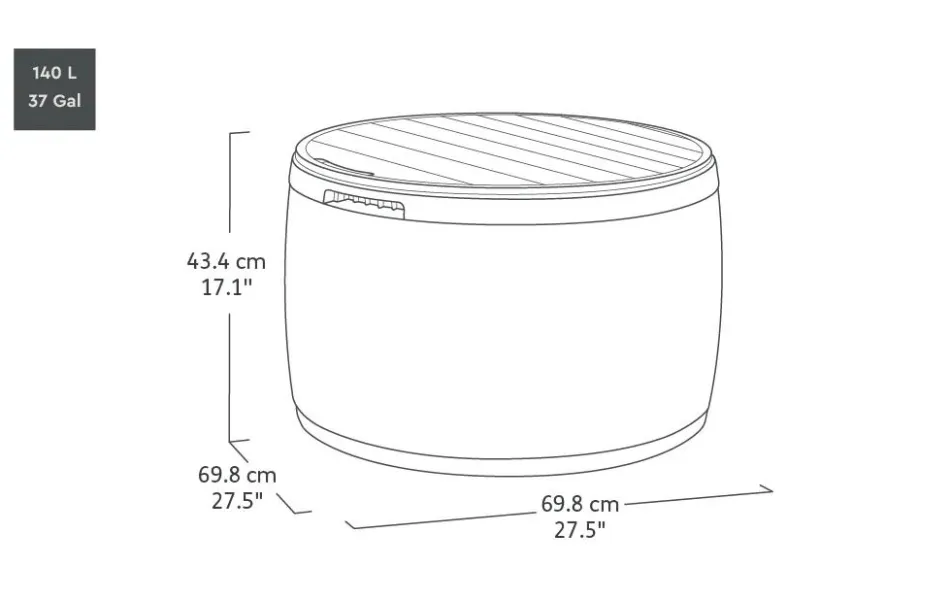 Online Circa 37 Gallon Deck Box - Graphite Small Deck Boxes|Outdoor Side Tables