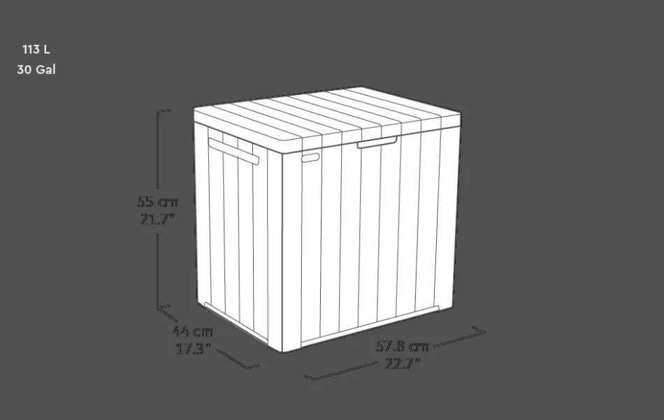 New City Box 30 Gallon Deck Box - Brown Small Deck Boxes