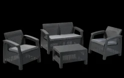 Best Corfu 4-Piece Patio Seating Set - Graphite Patio Furniture Sets