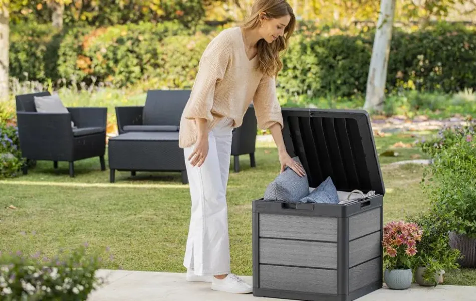 Hot Cortina 30 Gallon Deck Box - Graphite Small Deck Boxes