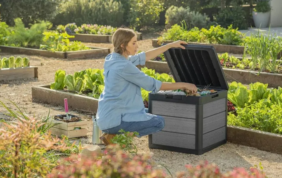 Hot Cortina 30 Gallon Deck Box - Graphite Small Deck Boxes