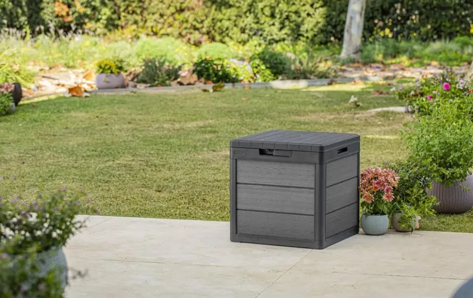 Hot Cortina 30 Gallon Deck Box - Graphite Small Deck Boxes