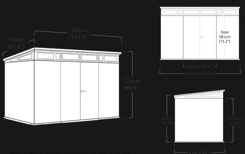 Online Cortina 11x7 Storage Shed - Green Large Sheds