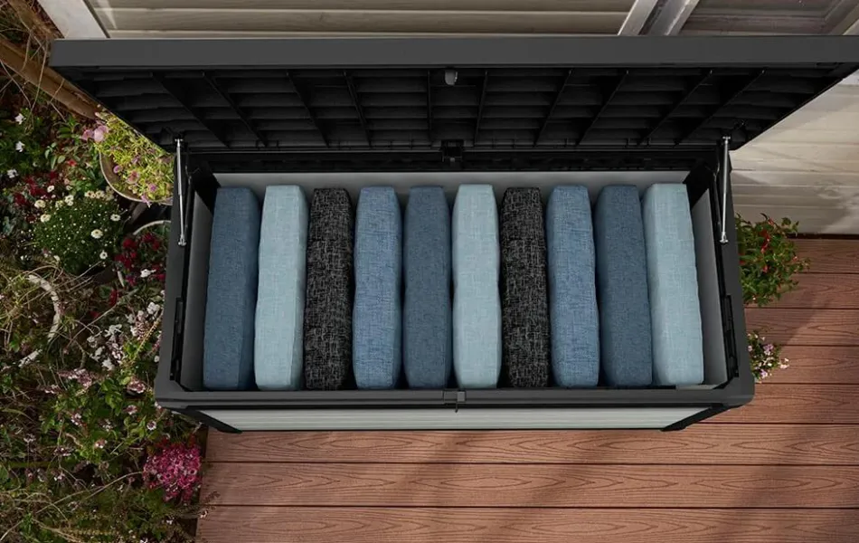 Hot Denali 150 Gallon Deck Box - Grey Large Deck Boxes