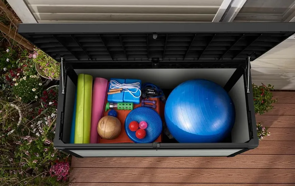 Hot Denali 150 Gallon Deck Box - Grey Large Deck Boxes