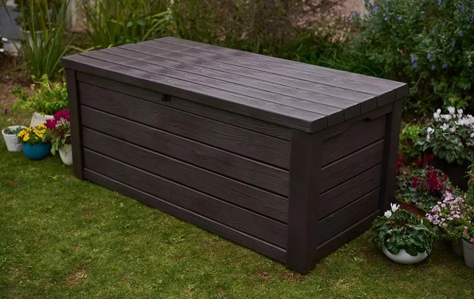 New Eastwood 150 Gallon Deck Box - Brown Large Deck Boxes