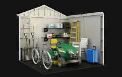 Factor 8x8 Storage Shed - Brown Medium Sheds