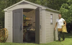 Outlet Factor 8x11 Storage Shed - Brown Large Sheds