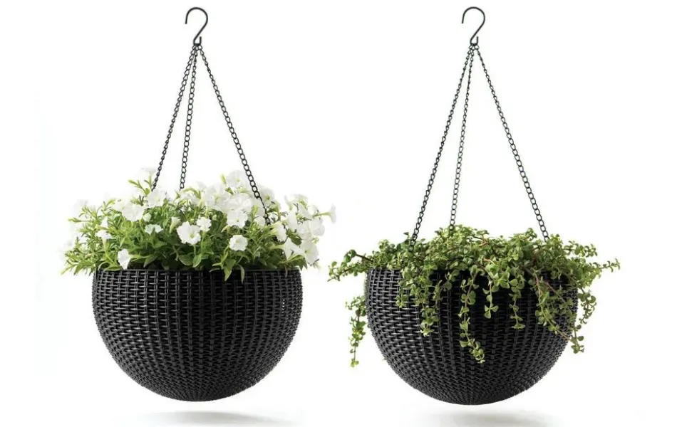 Clearance Hanging Planter Set of 2 - Graphite Planters
