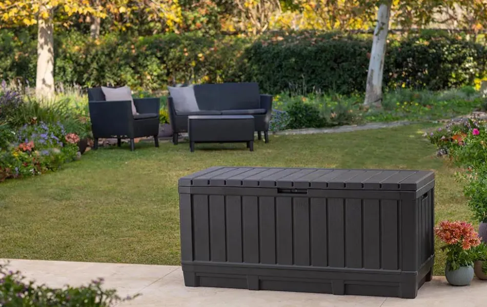 New Kentwood 92 Gallon Deck Box - Graphite Small Deck Boxes