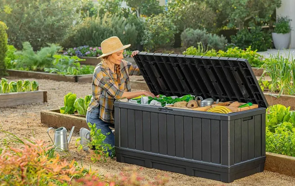 New Kentwood 92 Gallon Deck Box - Graphite Small Deck Boxes