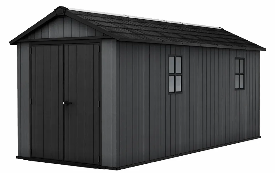 New Newton Plus 7.5x17 Storage Shed - Graphite Large Sheds
