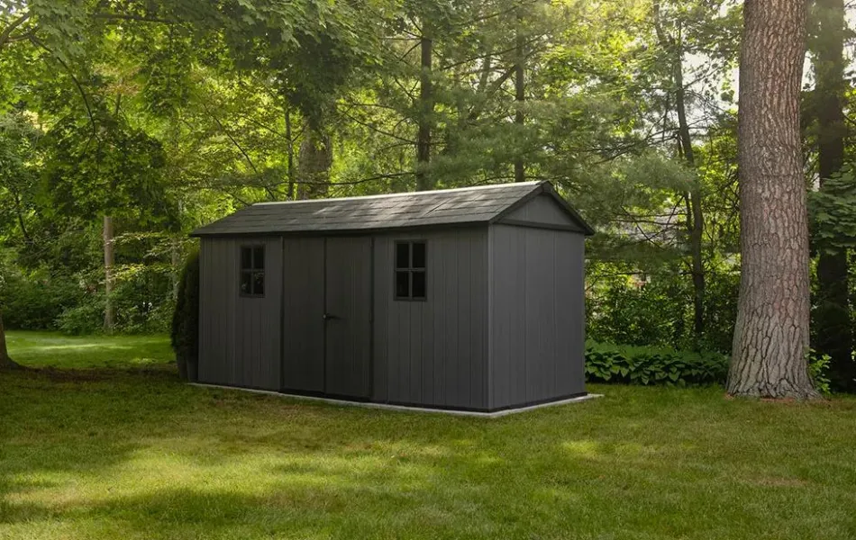Best Newton Plus 7.5x15 Storage Shed - Graphite Large Sheds