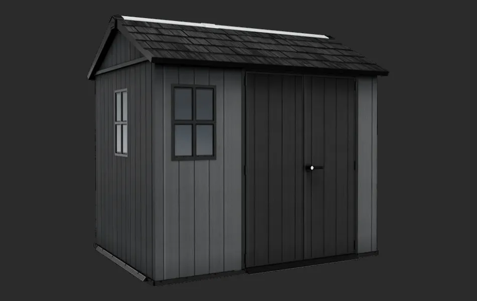 Newton Plus 7.5x9 Storage Shed - Graphite Medium Sheds