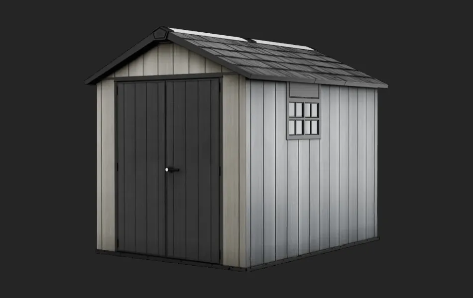 Online Oakland 7.5x9 Storage Shed - Grey Medium Sheds
