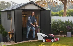 Online Oakland 7.5x9 Storage Shed - Grey Medium Sheds