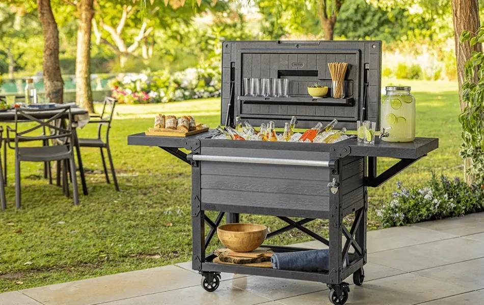 Best Patio Cooler & Beverage Cart - Graphite Cool Bars|Outdoor Kitchen Units