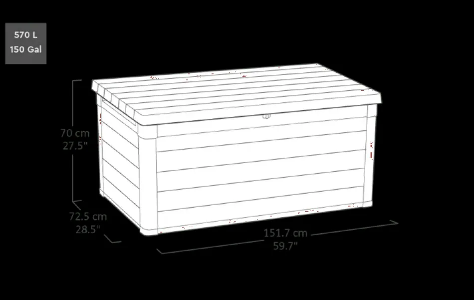 Premier 150 Gallon Deck Box - Grey Large Deck Boxes
