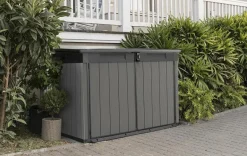 Premier Jumbo Storage Shed - Grey Trash Can Storage Sheds|Horizontal Sheds