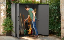 Discount Premier Tall Storage Shed - Grey Storage Cabinets & Shelving Units|Vertical Sheds
