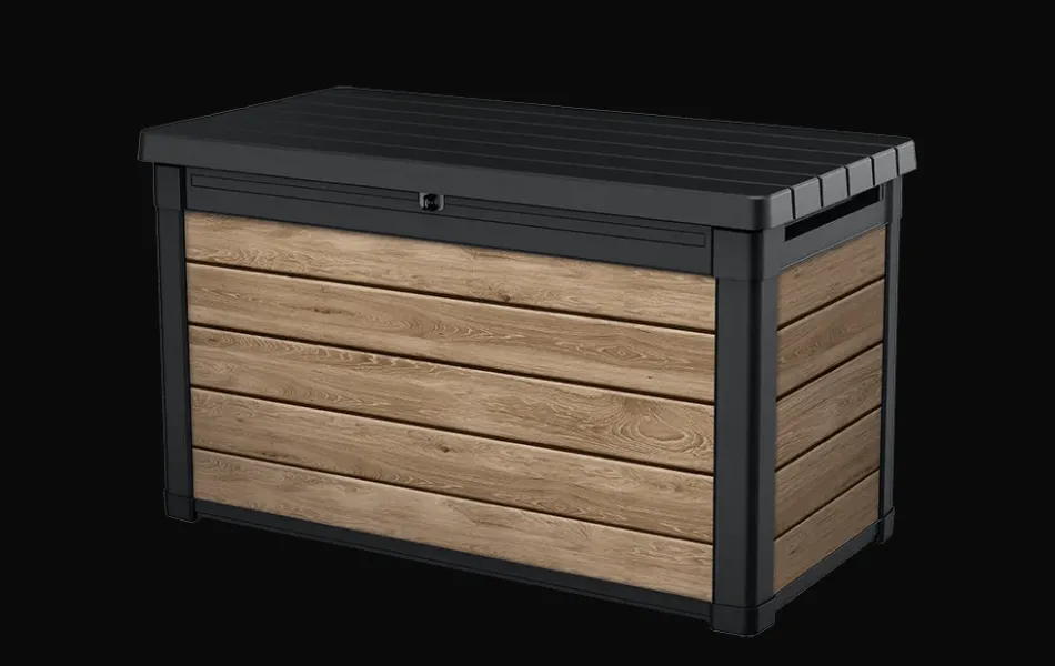 Online Signature 100 Gallon Deck Box - Ashwood Brown Small Deck Boxes