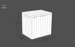 Clearance Signature 30 Gallon Deck Box - Walnut Brown Small Deck Boxes