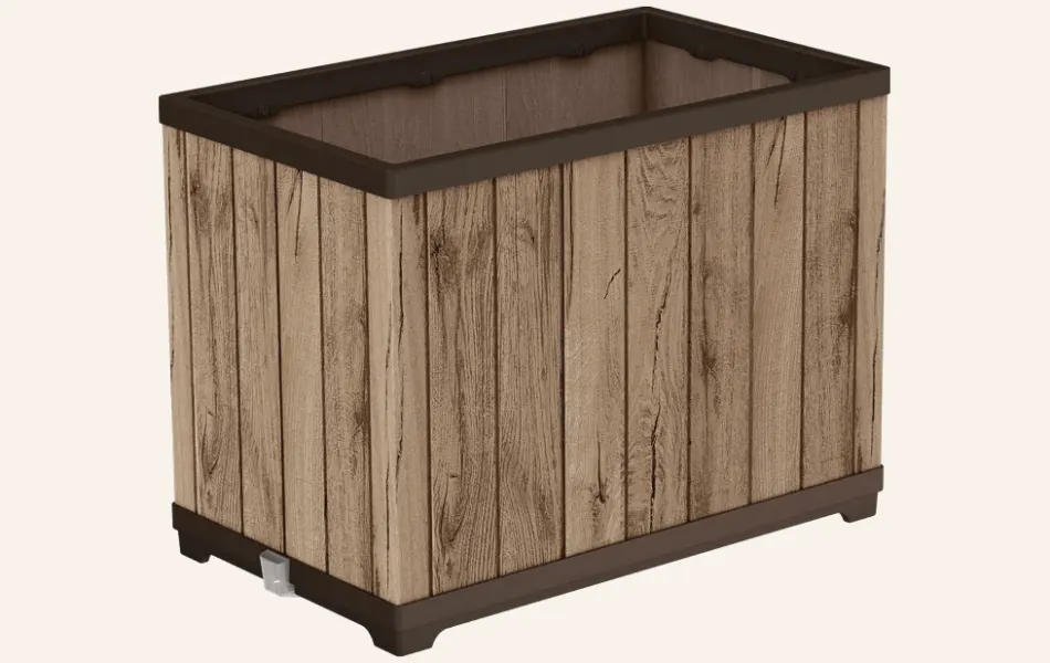 Signature Rectangular Tall Planter - Pine Brown Planters