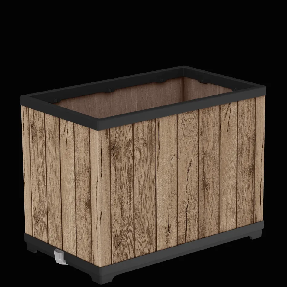 Signature Rectangular Tall Planter - Pine Brown Planters