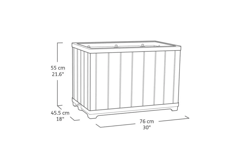 Signature Rectangular Tall Planter - Pine Brown Planters
