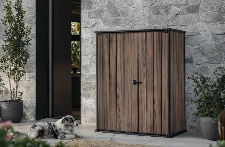 Hot Signature Vertical Storage Shed - Rosewood Brown Storage Cabinets & Shelving Units|Vertical Sheds