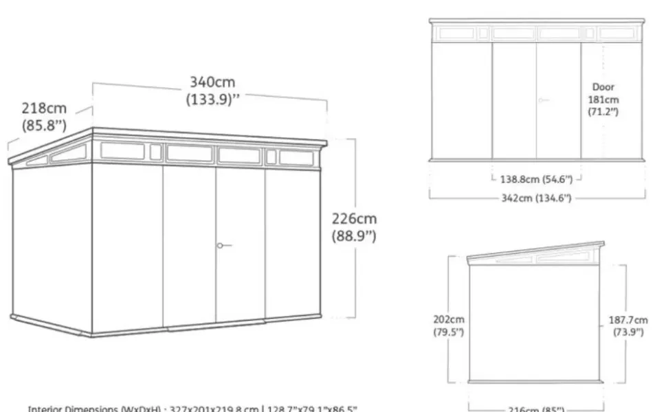 Online Signature 11x7 Storage Shed - Storm Grey Large Sheds