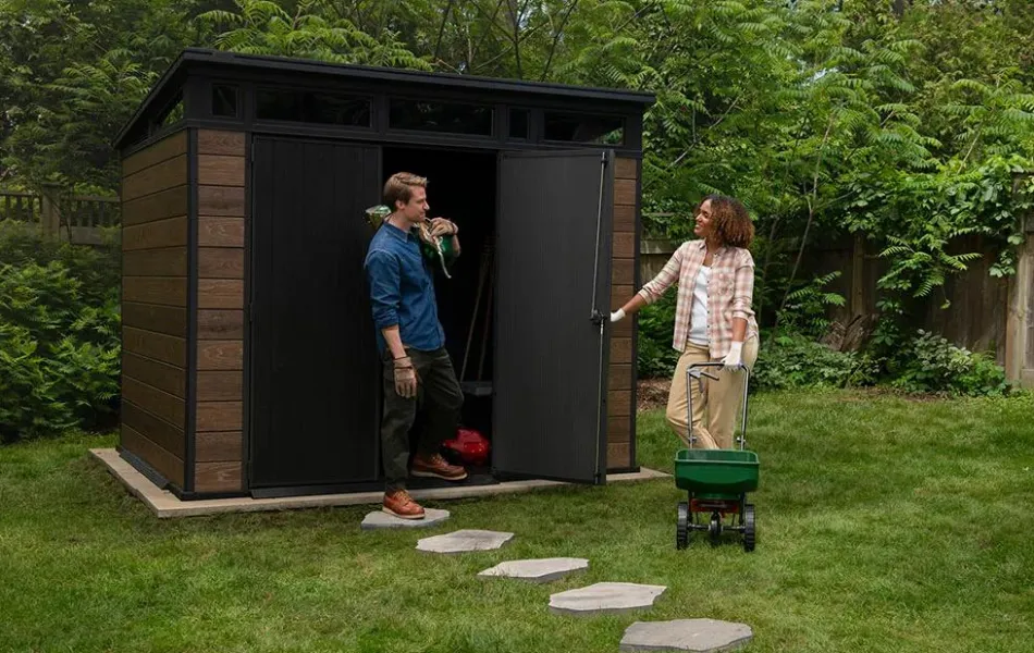 Outlet Signature 9x7 Storage Shed - Walnut Brown Medium Sheds