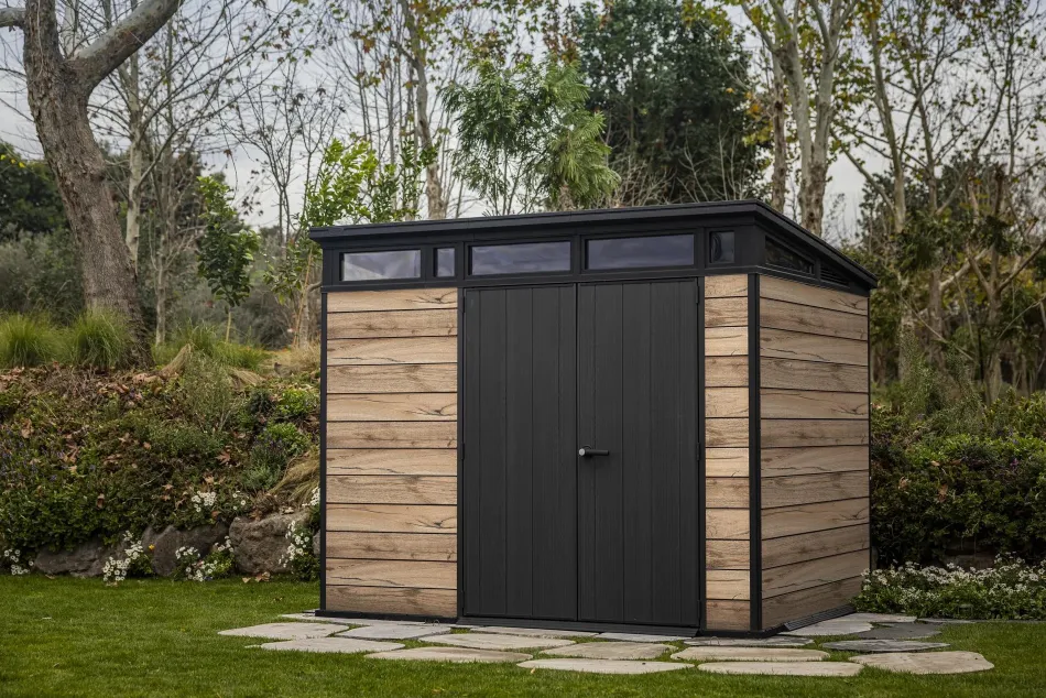 Outlet Signature 9x7 Storage Shed - Pine Brown Medium Sheds