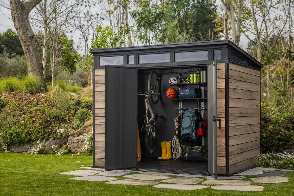 Outlet Signature 9x7 Storage Shed - Pine Brown Medium Sheds