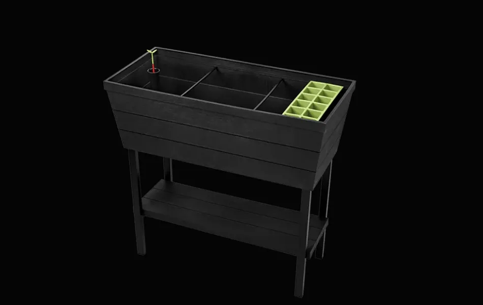Outlet Urban Bloomer 12.7 Gallon Elevated Garden Bed - Graphite Garden Beds