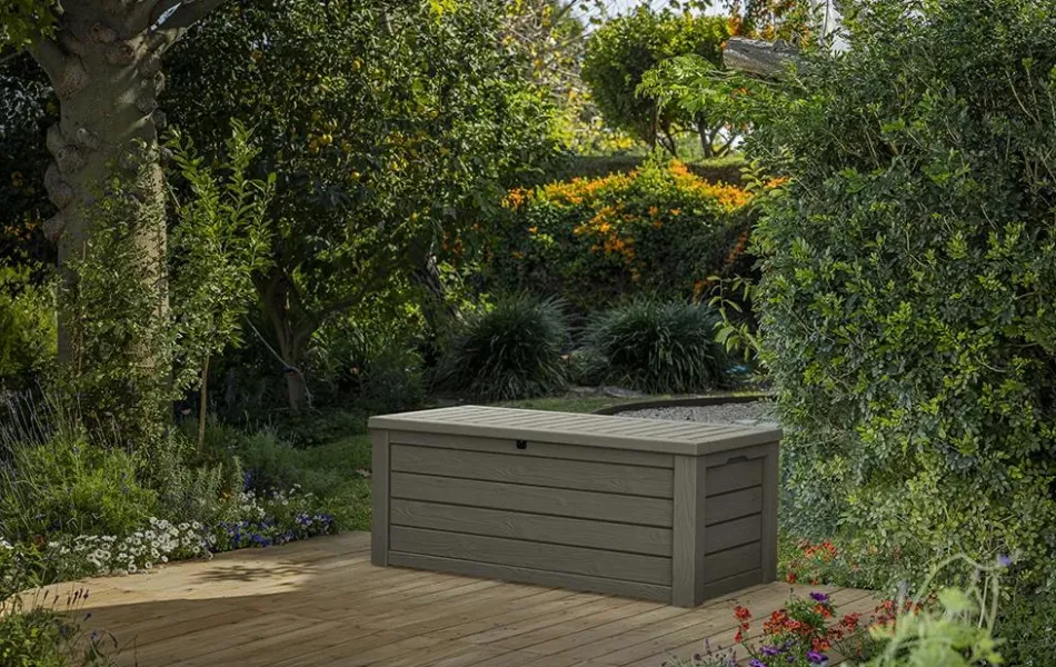 Online Westwood 150 Gallon Deck Box - Taupe Large Deck Boxes